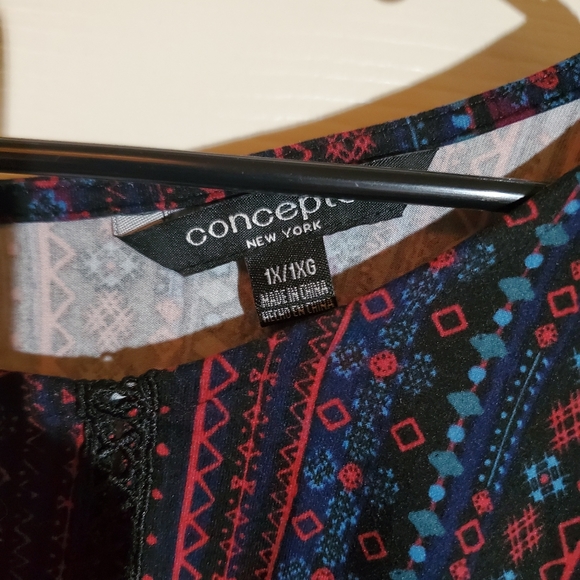 Concepts NY red & blue long sleeve top - Picture 5 of 6